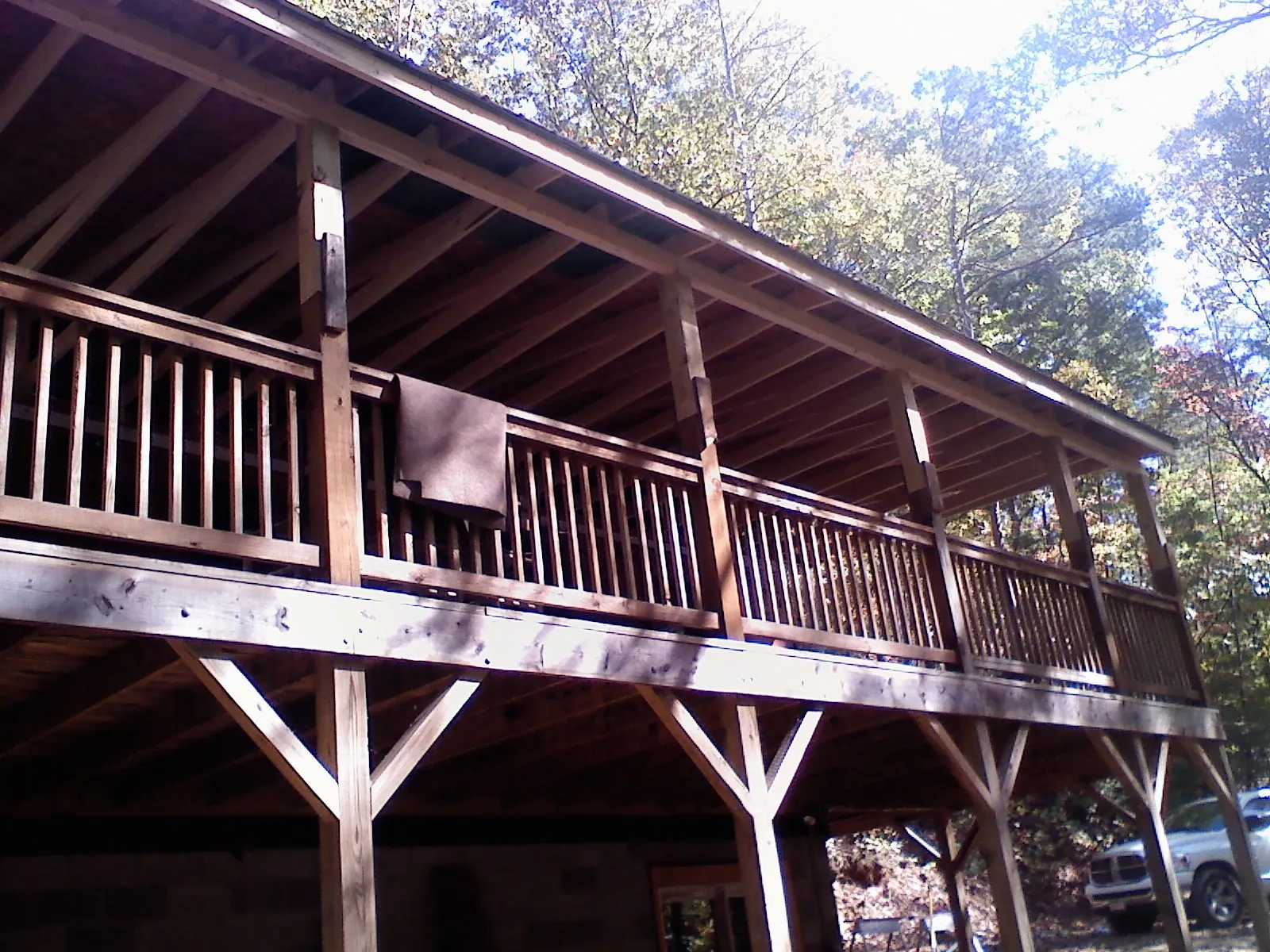 Timber framing under a new elevated porch and deck — Roof Leak Repair in South Charleston by Roofing Brothers